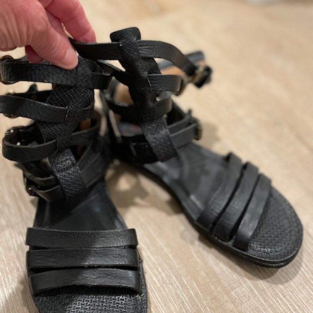 Black gladiator sandals, AS98 size 37, or womens 7b, brand new, never worn